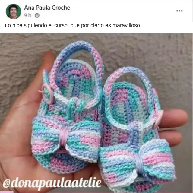 Publicación de una alumna con sandalias de moño en colores pastel