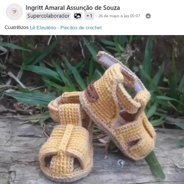 Publicación de una alumna con sandalias amarillas