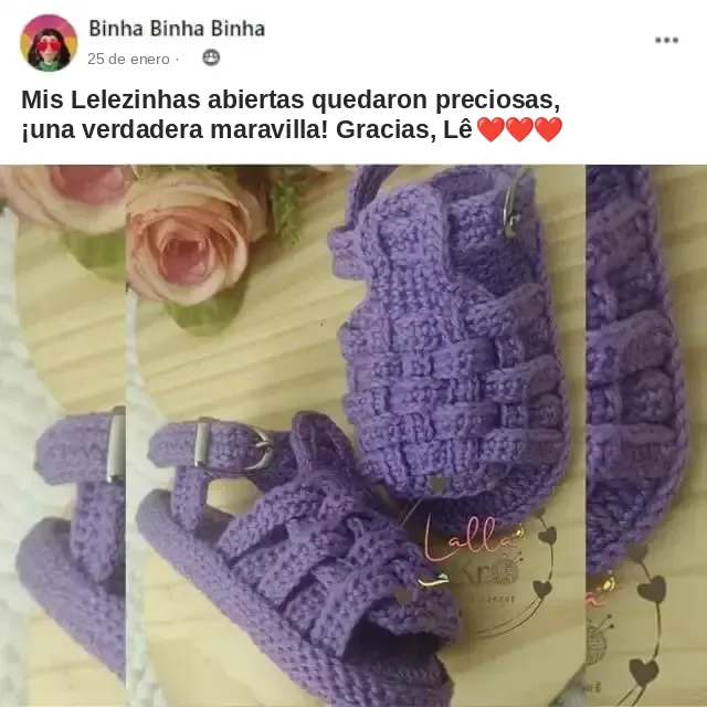 Publicación de una alumna con sandalias lilas