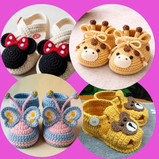Zapatitos de crochet con personajes