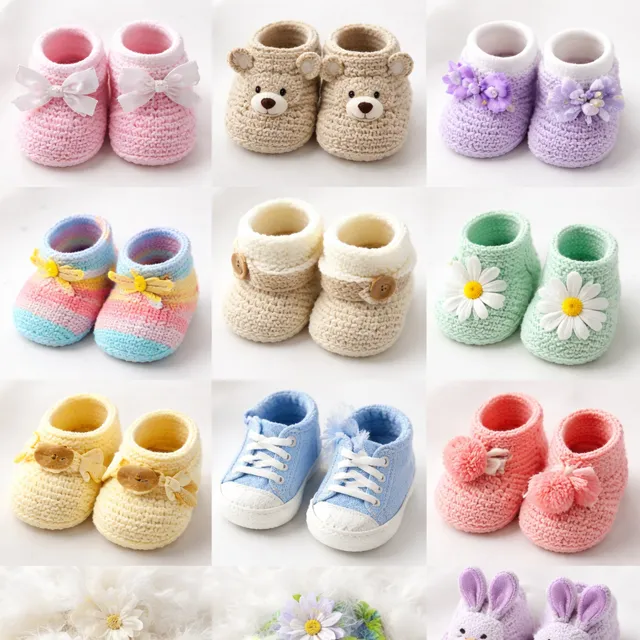 Varios modelos de zapatitos de crochet